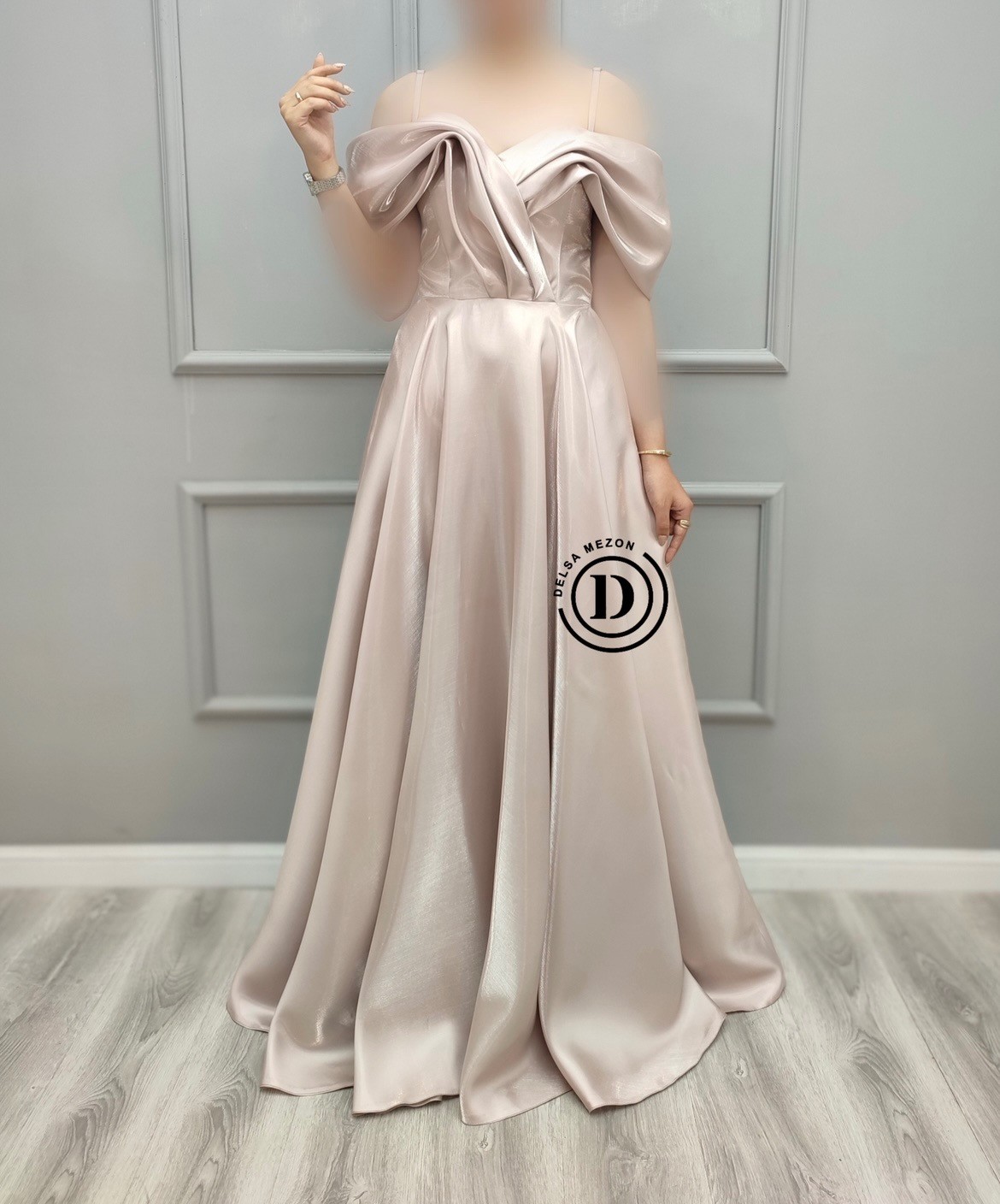 پیراهن-بلند-ساتن-براق-نیلوفر-7030